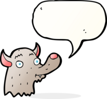 cartoon happy wolf with speech bubble png