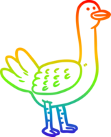 uccello del fumetto di disegno a tratteggio sfumato arcobaleno png