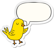 cartoon bird and speech bubble sticker png