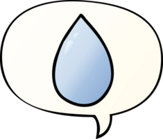 cartoon water droplet and speech bubble in smooth gradient style png