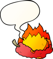 cartoon hot chili pepper and speech bubble in smooth gradient style png