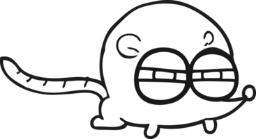 black and white cartoon evil mouse png