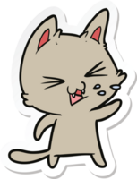 adesivo de um gato de desenho animado assobiando png