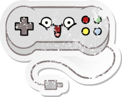 distressed sticker of a cute cartoon game controller png