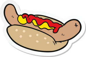 autocollant d'un hot-dog de dessin animé png