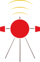 satellite de dessin animé rétro couleur plate png