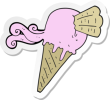 sticker of a cartoon ice cream cone png