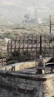 A military base war bunker towering over the surrounding trees video