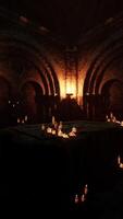 A candle-lit room with a glowing temple candle on a table video