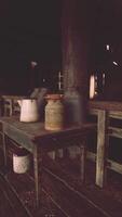 A minimalist wooden table with white jug and pitcher video