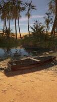 A wooden boat sitting on top of a dirt field video