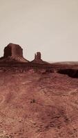 A dirt field with two rocks in the distance video