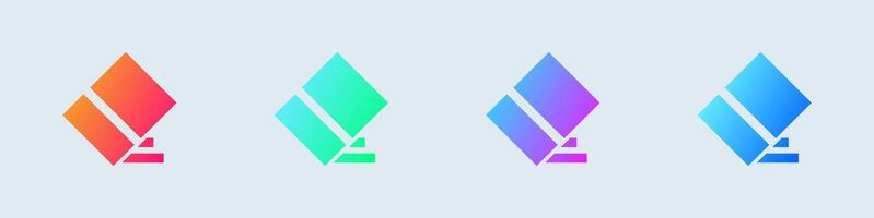 Eraser solid icon in gradient colors. Wipe out signs illustration. vector