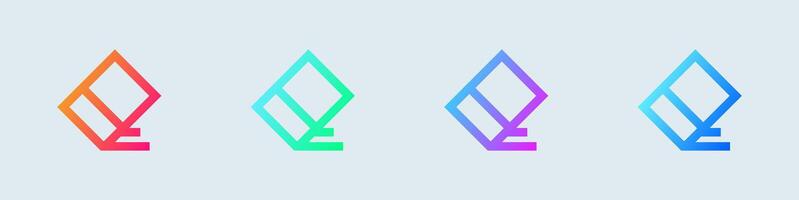 Eraser line icon in gradient colors. Wipe out signs illustration. vector