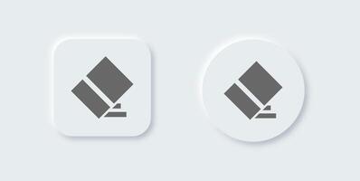 Eraser solid icon in neomorphic design style. Wipe out signs illustration. vector