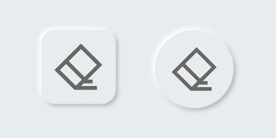 Eraser line icon in neomorphic design style. Wipe out signs illustration. vector