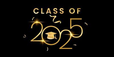 CLASS OF 2025 GOLD DESIGN vector