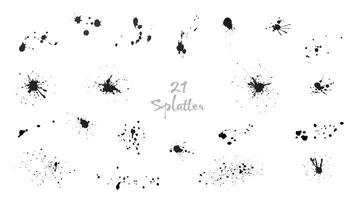 Set of abstract Ink drops and splashes vector