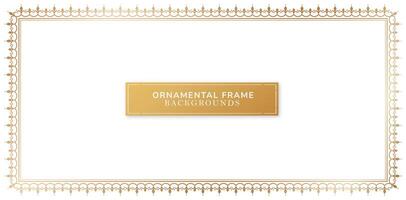 illustration Ornamental border frame golden color isolated background for your design certificate of completion template, wedding invitations and greeting card, stationery design material paper vector