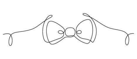 Neck with a bow tie single line art man in formal suit abstract minimal one line drawing vector