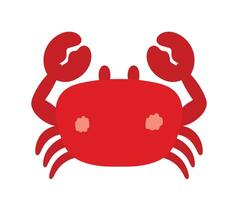 Crab Sea Animal in Flat Cute Doodle Cartoon Illustration vector