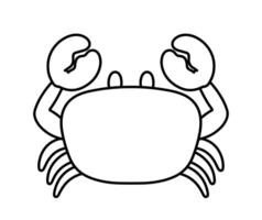 cangrejo en negro contorno icono mar animal dibujos animados ilustración vector