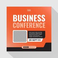 Business conference social media post template vector