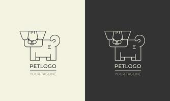 Pet Logo Design.Cute dog logo template design.Logo icon infographic for veterinary, pet shelter, pet adoption and animal charity. graphics illustration EPS 10. Editable stroke. vector