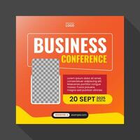 Business conference social media post template vector