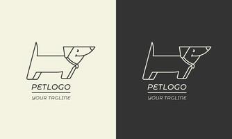 Pet Logo Design.Cute dog logo template design.Logo icon infographic for veterinary, pet shelter, pet adoption and animal charity. graphics illustration EPS 10. Editable stroke. vector