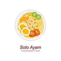 indonesio comida soto ayam vector