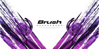 Purple Gradient Brush Texture Background with Halftone Effect. Vibrant Sport Background with Grunge Style vector