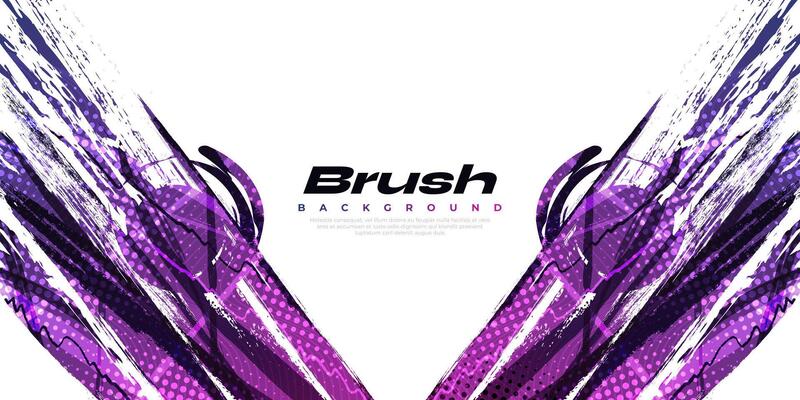 Purple Gradient Brush Texture Background with Halftone Effect. Vibrant Sport Background with Grunge Style