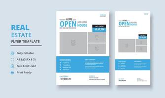 Open House Poster, Real Estate Flyer Template, House for sale poster vector