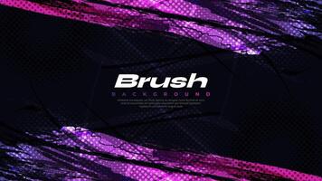 Purple Gradient Brush Texture Background with Halftone Effect. Vibrant Sport Background with Grunge Style vector