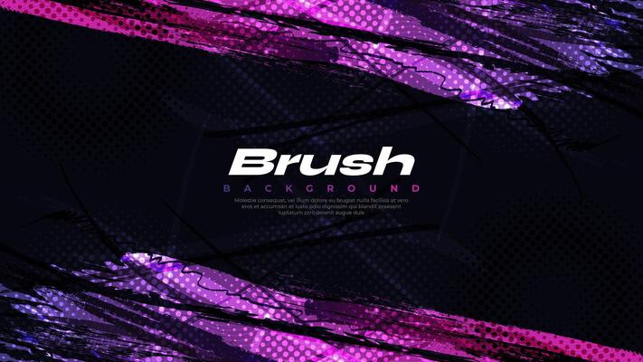 Purple Gradient Brush Texture Background with Halftone Effect. Vibrant Sport Background with Grunge Style