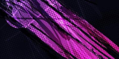 Purple Gradient Brush Texture Background with Halftone Effect. Vibrant Sport Background with Grunge Style vector