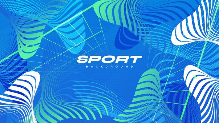 Vibrant Sport Background with Abstract Shapes and Patterns in Futuristic Technology Concept