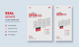 Open House Poster, Real Estate Flyer Template, House for sale poster vector