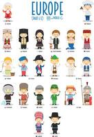 Kids and nationalities of the world . Europe Set 1 of 2 vector