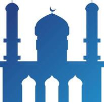 Islamic Mosque Silhouette with Gradient Color. Ramadan Kareem Mosque on White Background vector