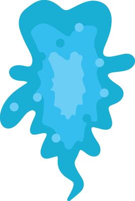 Cute Bacteria Virus with Cartoon Style. Infection Germ, Bacteria, and Microbe. Isolated Illustration on White Background