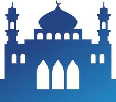 Islamic Mosque Silhouette with Gradient Color. Ramadan Kareem Mosque on White Background vector