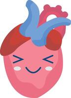 linda humano interno órganos personaje. sonrisa órganos dibujos animados en blanco antecedentes vector
