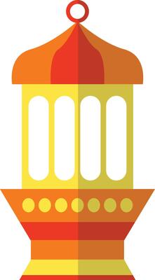Ramadhan Kareem Lantern with Flat Cartoon Style. Isolated Illustration