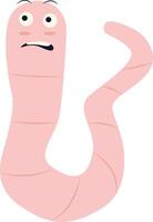 Earthworm Cartoon Character with Flat Design and Shapes vector