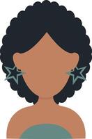 africano mujer avatar con plano cara diseño. aislado en blanco antecedentes vector