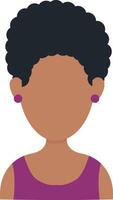 African Woman Avatar with Flat Face Design. Isolated on White Background vector