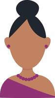 African Woman Avatar with Flat Face Design. Isolated on White Background vector