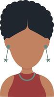 africano mujer avatar con plano cara diseño. aislado en blanco antecedentes vector